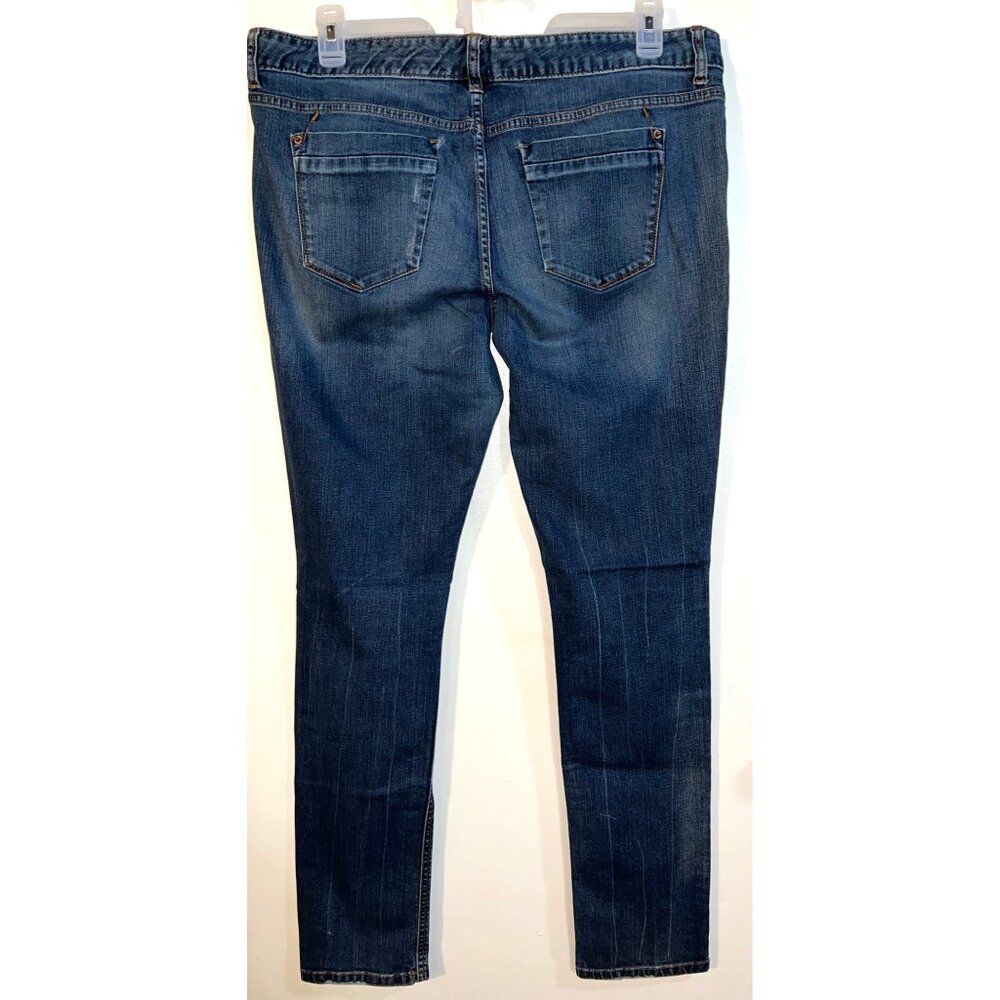 Skinny Premium Womens Blue Denim Jeans Straight Leg Size 16 - Picture 2 of 3